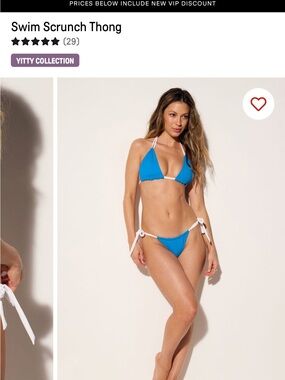 Blue Scrunch Thong Bikini